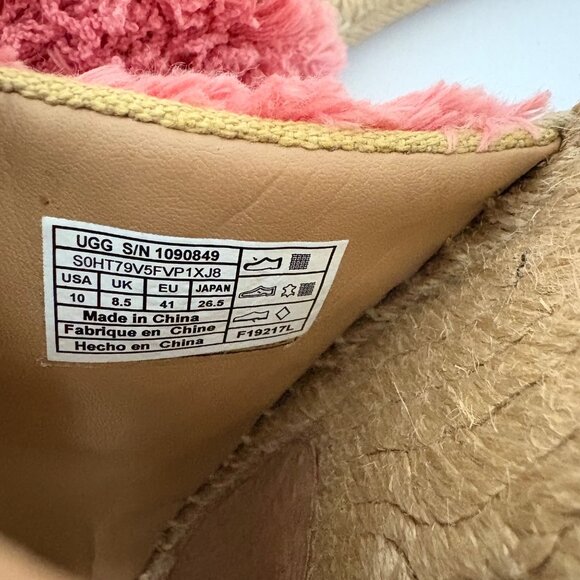 UGG Womens Edith Yarn Fringe Slide Sandals Pink Espadrille Slip On Size 10 - Picture 4 of 10